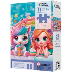 Quebra-Cabeça -  Reino Encantado 80 Peças 792988 Pais e Filhos