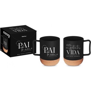Caneca de Vidro Cork 350ml - Pai Meu Maior Exemplo Brasfoot