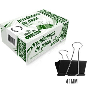 Prendedor de Papel 41mm Preto c/12 ACC