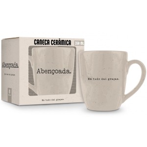 Caneca Cerâmica Prime 350ml - Fé - Abençoada Brasfoot