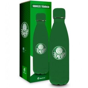 Garrafa Térmica Metal 500ml - Palmeiras Emborrachado Brasfoot