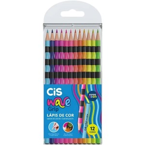 Lápis de Cor 12 Cores Neon Wave Grip CiS