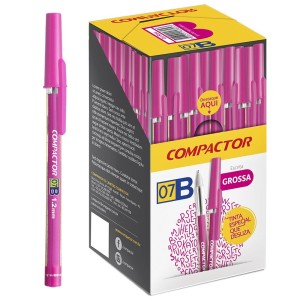 Caneta Esferográfica 1.2mm 07B Rosa c/50 Compactor