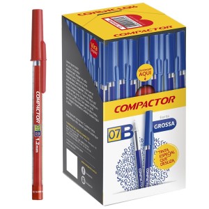 Caneta Esferográfica 1.2mm 07B Vermelha c/50 Compactor