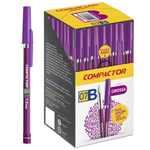 Caneta Esferográfica 1.2mm 07B Violeta c/50 Compactor