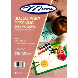 Bloco para Desenho A4 Moldura 150g 35 Folhas Menno