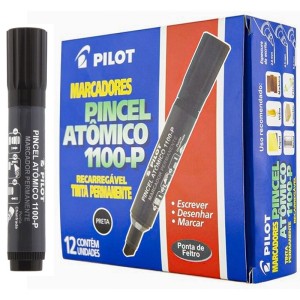 Pincel Atômico 1100-P Preto c/12 Pilot