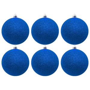Bola de Natal 5cm Azul com Glitter c/6 SoNatal