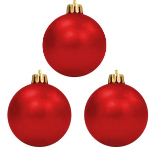 Bola de Natal 8cm Vermelha c/3 SoNatal