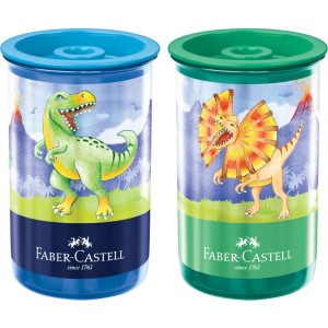 Apontador com Depósito Tubo Dinossauro Faber Castell