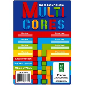 Refil para Fichário Colorido Multicores 96fls Foroni