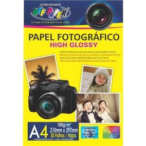 Papel Fotográfico A4 High Glossy 180g 50 Folhas Off Paper