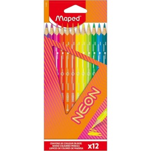 Lápis de Cor 12 Cores Neon Maped