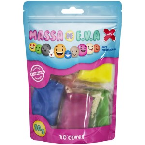 Massinha de EVA 50g - 10 Cores Make+