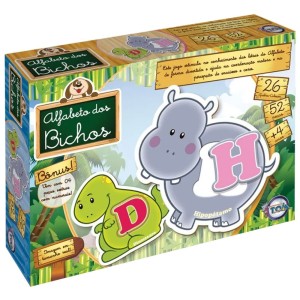 Quebra-Cabeça - Alfabeto dos Bichos 52 Peças 12107 Toia Brinquedos
