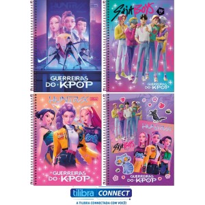 Caderno 10 Matérias Guerreiras do K-Pop 160 Folhas Tilibra