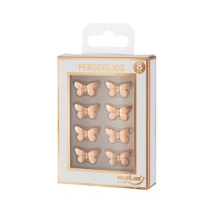Percevejo Borboleta Rosé Gold c/8 Molin