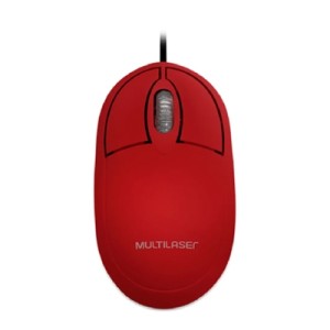 Mouse USB Óptico Vermelho MO303 Multilaser